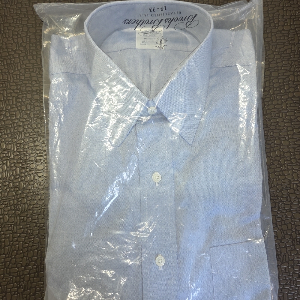 Brooks Brothers 1818 Blue Button Shirt Men’s 15-33 Regent Fit